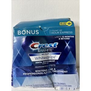 Crest 3D Whitestrips No Slip 20 Treatments 44 Strips 2 Count 1 Hour Express